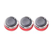 ZEMNLO For Ford, Focus, Aria condizionata AC Manopole Interruttore Pulsante di controllo del clima riscaldamento 3 pezzi Manopola dell'aria condizionata per auto(Rot)