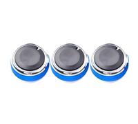 ZEMNLO For Ford, Focus, Auto AC Manopola Pulsante Lega di alluminio Aria condizionata Manopole Riscaldatore Climatizzatore Interruttore 50JA Set 3 Manopola dell'aria condizionata per auto(Blue)