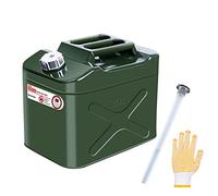 Zemoeng Tanica per benzina in metallo da 20 litri, Tanica Miscela, con beccuccio flessibile, bomboletta per carburante omologata ONU per benzina diesel e altri beni pericolosi - verde