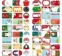 Zemolo 216PCS Etichette Adesivi di Natale, Etichette Regalo di Nome Natale Etichetta Regalo di Natale Adesivi Etichetta di Carta Adesivi di Natale Autoadesivi per Regalo Festa Borse Carte Busta