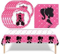 Zempertoopa Barbiprinzessin Birthday Party Supplies Decoration Set, Stoviglie per Feste a Principessa, Prinzessin Compleanno Decorazioni Piatti di Compleanno Prinzessin, per 10 Invitados