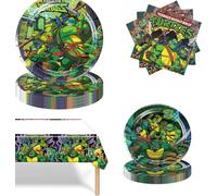 Zempertoopa Stoviglie Feste, Kit Compleanno,Per Compleanno Feste Con Piatti, Stoviglie per Forniture per Serve 10 Ospiti