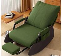 zemua Moderna sedia a dondolo con poggiapiedi Glider sedia con poggiapiedi pieghevole, comoda per soggiorno e camera da letto (verde)