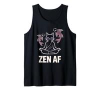 Zen AF Meditazione Gatto Yoga Posa Spirituale Koi Fish Canotta
