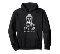 Zen AF Umorismo sarcastico Buddismo Consapevolezza Yoga Felpa con Cappuccio