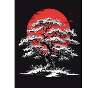 Zen Bonsai: Premium Lined Notebook: 200-Page Writing Journal | Japanese Minimalist Art | 8.5x11 Inches | Index Pages Included