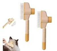 Zen Brush for Cats,Avatore Zenbrush Cat Comb,Self Cleaning Pet Comb Grooming Brush,Upgraded Brushs With Release Button for Massaging and Cleaning Shedding Hair (2PC-A)