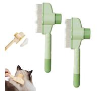 Zen Brush for Cats,Avatore Zenbrush Cat Comb,Self Cleaning Pet Comb Grooming Brush,Upgraded Brushs With Release Button for Massaging and Cleaning Shedding Hair (2PC-B)