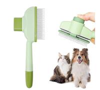 Zen Brush For Cats, Cat Brush for Shedding, Flea Comb, Self Cleaning PetComb GroomingBrush, Pet Grooming for Massaging and Cleaning Shedding Hair (Green)