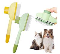 Zen Brush For Cats, Cat Brush for Shedding, Flea Comb, Self Cleaning PetComb GroomingBrush, Pet Grooming for Massaging and Cleaning Shedding Hair (Mix)
