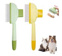 Zen Brush for Cats - Self-Cleaning Cat Comb, Dual-Action Grooming Brush for Cats, Flea & Fur Removal Tool with 360° Massage Teeth, Hypoallergenic Pet Comb for Shedding Control & Skin Care (Mix 2Pcs)