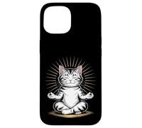 Zen Cat Meditando Mindfulness Yoga Custodia per iPhone 15