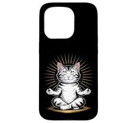 Zen Cat Meditando Mindfulness Yoga Custodia per iPhone 15 Pro