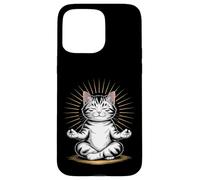 Zen Cat Meditando Mindfulness Yoga Custodia per iPhone 15 Pro Max