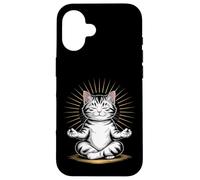 Zen Cat Meditando Mindfulness Yoga Custodia per iPhone 16