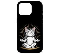 Zen Cat Meditando Mindfulness Yoga Custodia per iPhone 16 Pro