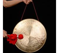 Zen Decor - Gong da tavolo, strumento a percussione da 40 cm, con martello imbottito e cordino, autentico gong cinese a vento, qualità selezionata a mano, ideale per la terapia del suono (Colo