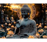 zen Diamond Painting Kit Completo, Diamond Painting Bambini Fiori, 5D Diamantini Crystal Art Strass Ricamo a Punto Croce, DIY Disegni con Perline da Attaccare, Decor per Casa Regali 50x70cm C4-170