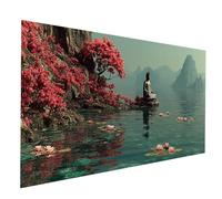 zen Diamond Painting Kit Completo, Diamond Painting Fiore, Diamante Dipingere con i Numeri Adulti 50 x 100CM, Kit Punto Croce Diamantini Crystal Art Pittura Con Numeri, Decorazioni Casa JXL-11584