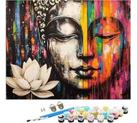 zen Dipingere con i Numeri Adulti 80x120cm Canvas, Quadri da Dipingere con i Numeri Pittura a inchiostro Motivo Design con 3 Pennelli e Pittura Acrilica per Decorazione Della Casa, Regali Uomo,Model98