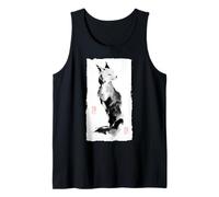 Zen Fox giapponese Sumi-e pittura a inchiostro arte minimalista Canotta