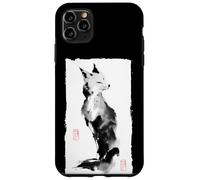 Zen Fox giapponese Sumi-e pittura a inchiostro arte minimalista Custodia per iPhone 11 Pro Max
