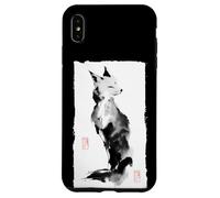 Zen Fox giapponese Sumi-e pittura a inchiostro arte minimalista Custodia per iPhone XS Max