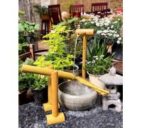 Zen Garden - Fontana ad acqua in bambù resistente agli urti per decorazione esterna