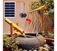 Zen Garden - Fontana ad energia solare, in legno, ecologica, per esterni, con zattere di bambù e cucchiai per rilassare la decorazione del giardino