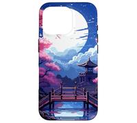 Zen Giardino Giapponese Cherry Blossom Retro Pixel Art Custodia per iPhone 16 Pro