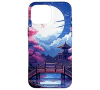 Zen Giardino Giapponese Cherry Blossom Retro Pixel Art Custodia per iPhone 16 Pro Max
