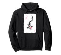 Zen Koi Pesce Giapponese Pittura Buona Fortuna & Forza Felpa con Cappuccio