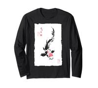 Zen Koi Pesce Giapponese Pittura Buona Fortuna & Forza Maglia a Manica