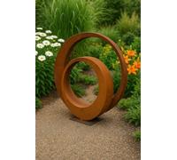 Zen Man 2st. Edelrost Gartenskulptur Rost Garten Figure aus Metall Gartenstecker Rost Gartendeko 80 * 5cm und 60 * 5cm 101506