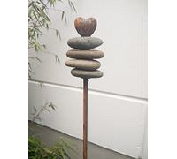 Zen Man Spine da giardino in pietra a forma di cuore, 030869