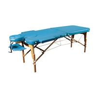 ZEN - Mobile Basic III Flat Lettino massaggio pieghevole & regolabile - Tavolino legno massiccio con poggiatesta variabile in alluminio - Panchina massaggi con braccioli e borsa trasporto (teal)