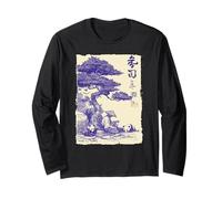 Zen Panda Art Man con Panda Giapponese Scena Vintage Maglia a Manica