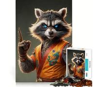 Zen Raccoon Puzzle da 1000 pezzi per ragazzi Gioco di apprendimento cognitivo Gioco a incastro perfetto e compatto Divertimento per tutta la famiglia (38x26cm)