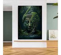 Zen Religione Meditazione Buddismo Poster e stampa Buddha nella natura foresta Pittura su tela Immagine di arte della parete Decorazioni per la casa 19,6 x 27,5 pollici (50x70 cm) Senza cornice