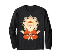 Zen Santa meditando con Pacifico Mandala Mindful Natale Maglia a Manica