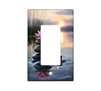 ZEN SPA - Piastra di interruttore/coperchi di uscita, tramonto tranquillo, acqua con fiore di ninfea, ideale per rilassare la decorazione del bagno, termoplastica, dimensioni standard semplici
