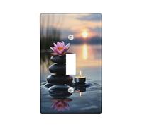 ZEN SPA - Piastra di interruttore per interruttore, motivo: tramonto tranquillo con fiore di ninfea, ideale per la decorazione del bagno rilassante in termoplastica, dimensioni