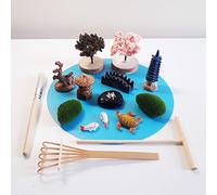 ZEN&TAO Accessori da giardino zen in miniatura, miniature da giardino fatato fai da te, 12 figure più tre strumenti, idea regalo giapponese, terrario, kit decorativo per bonsai