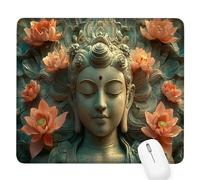 zen Tappetino per Mouse Piccolo 420x350x3mm,Gaming Mouse Pad fiore,con Base in Gomma Antiscivolo,Mousepad con Bordi Cuciti,per Mouse Senza Fili,Laptop,Ufficio Casa,Lavabile,Regalo per Uomo D-890