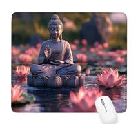 zen Tappetino per Mouse Piccolo 420x350x3mm,Gaming Mouse Pad statua,con Base in Gomma Antiscivolo,Mousepad con Bordi Cuciti,per Mouse Senza Fili,Laptop,Ufficio Casa,Lavabile,Regalo per Uomo D-778