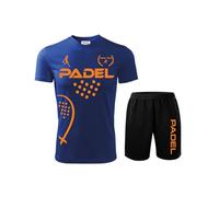 ZENA Padel Kit Maglia Personalizzabile e Calzoncini | Fluo t-Shirt Paddle World Smash Tennis | Vari Colori | Dalla S alla XXL | PADEL1 (Royal/Arancio, M)