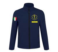 ZENA Softshell Personalizzabile Zip, 2 Strati, Micropile | Assistenza Sanitaria - Pubblica | Soccorritore Infermiere Autista OSS | Made in Italy (IT, Testo, L, Regular, Regular, Blu Navy)