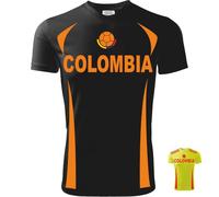 Zena Sportswear T-Shirt Uomo | Dry Fit | Elasticizzato e Traspirante | Made in Italy | Squadre Copa Coppa America 2024 | Colombia (IT, Testo, S, Regular, Regular, Black Orange)