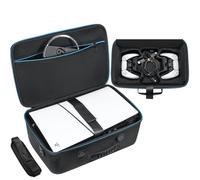 ZENACCE Custodia da trasporto compatibile con PS5 Slim, custodia rigida per console e controller Playstation 5 Slim 2023, borsa da viaggio per accessori a base verticale, Nero, Custodia