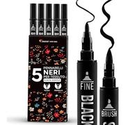 Zenacolor 5 Pennarelli Neri a Doppia Punta Permanenti per Abbigliamento - Colori per Personalizzare Magliette, Borse, Cappelli, Tele e Tessuti